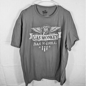 Gas Monkey Bar & Grill 2XL T-Shirt Men Gray Dallas Texas Wings Car Garage Tee